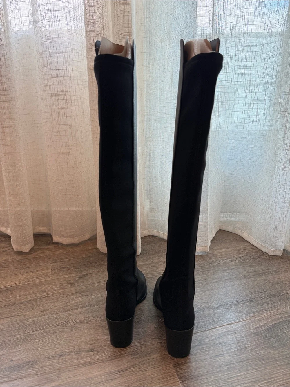 Stuart Weitzman Tall Black Leather Over-the-Knee Boots